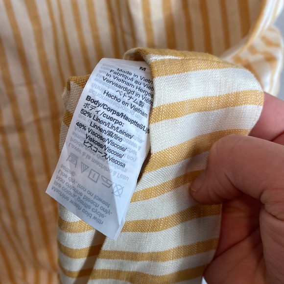 Madewell smocked waist striped linen blend midi skirt - Picture 4 of 5